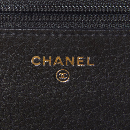 Chanel Calfskin Whipstitch Wallet On Chain WOC Black 7 of 9
