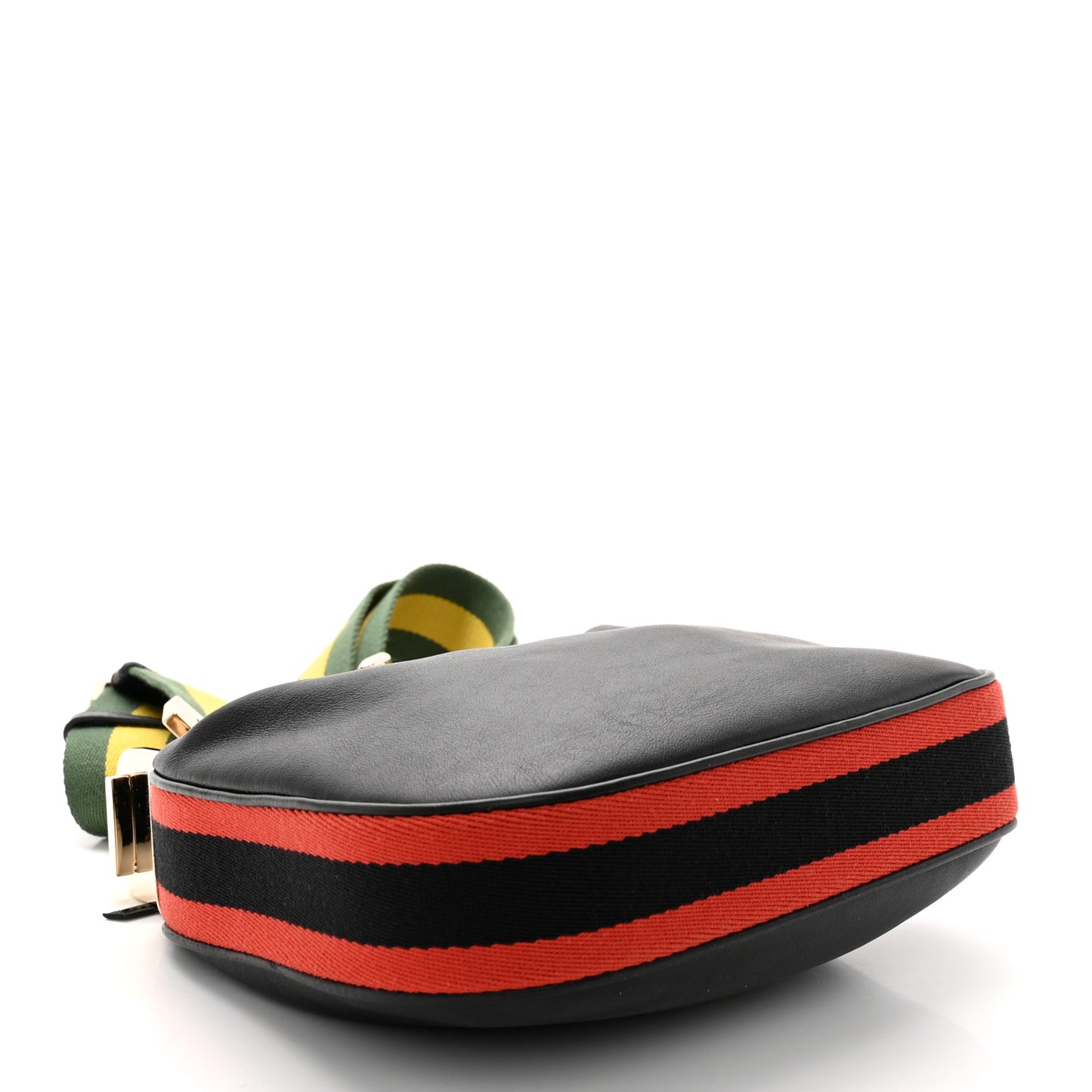 Aria Calfskin Web Small Attache Shoulder Bag Black