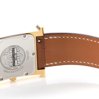 Hermes Stainless Steel Epsom 26mm Heure H Hour Quartz Watch Gold 6 of 7