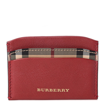 Burberry Calfskin Horseferry Check Izzy Card Case Red 1 of 5