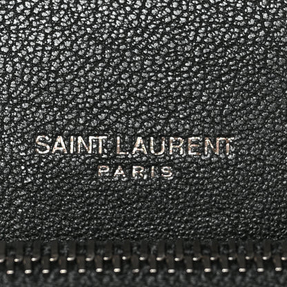 Saint Laurent Sheepskin Matelasse Chevron Monogram Medium College Bag Black 6 of 9