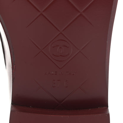 Chanel Lambskin Quilted CC Turnlock Loafers 37 Red 6 of 9