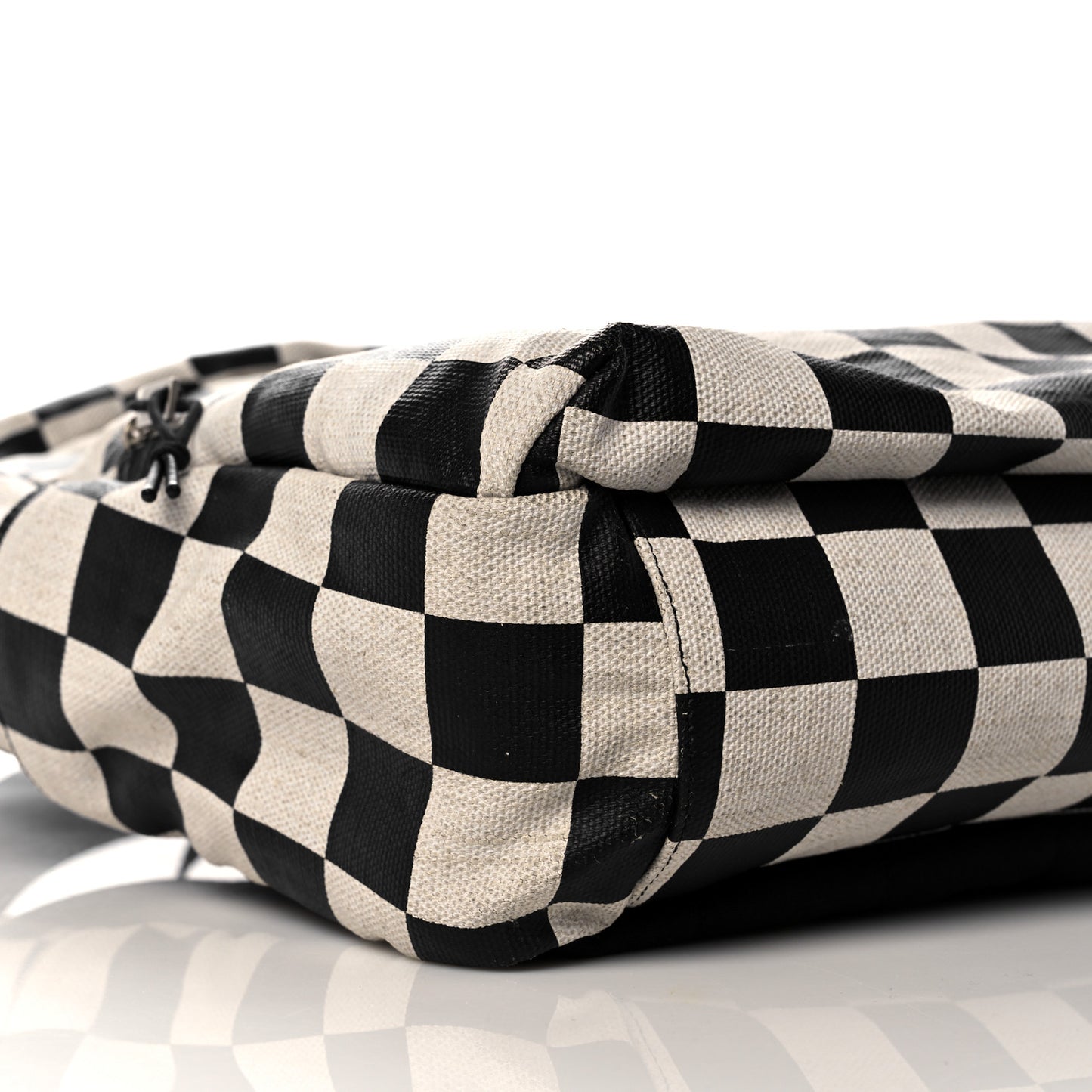 Calfskin Checked Print Nuxx Backpack Black White