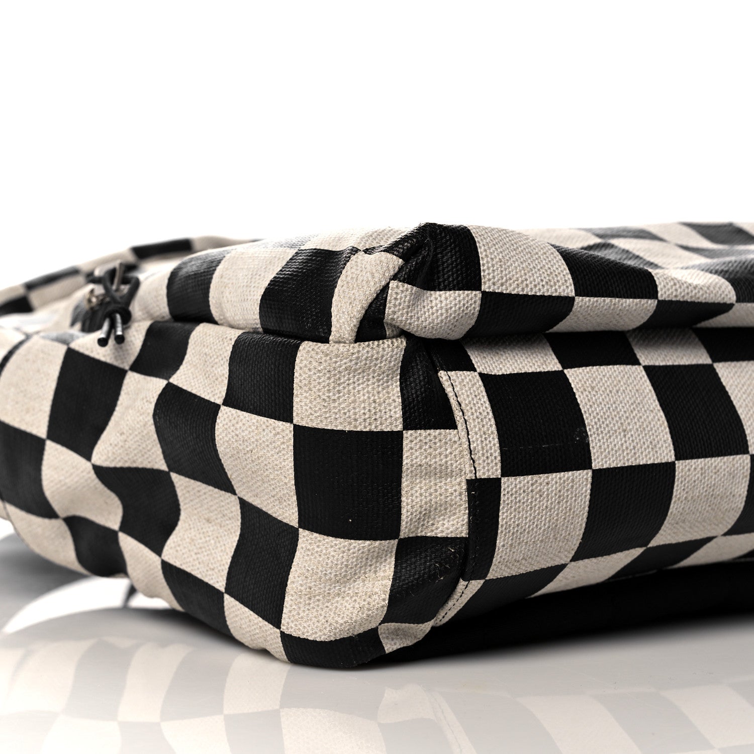 Saint Laurent Calfskin Checked Print Nuxx Backpack Black White 5 of 14