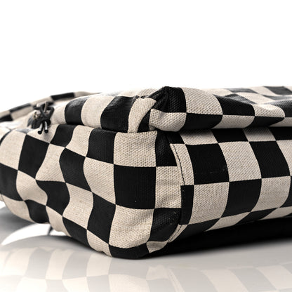 Saint Laurent Calfskin Checked Print Nuxx Backpack Black White 5 of 14