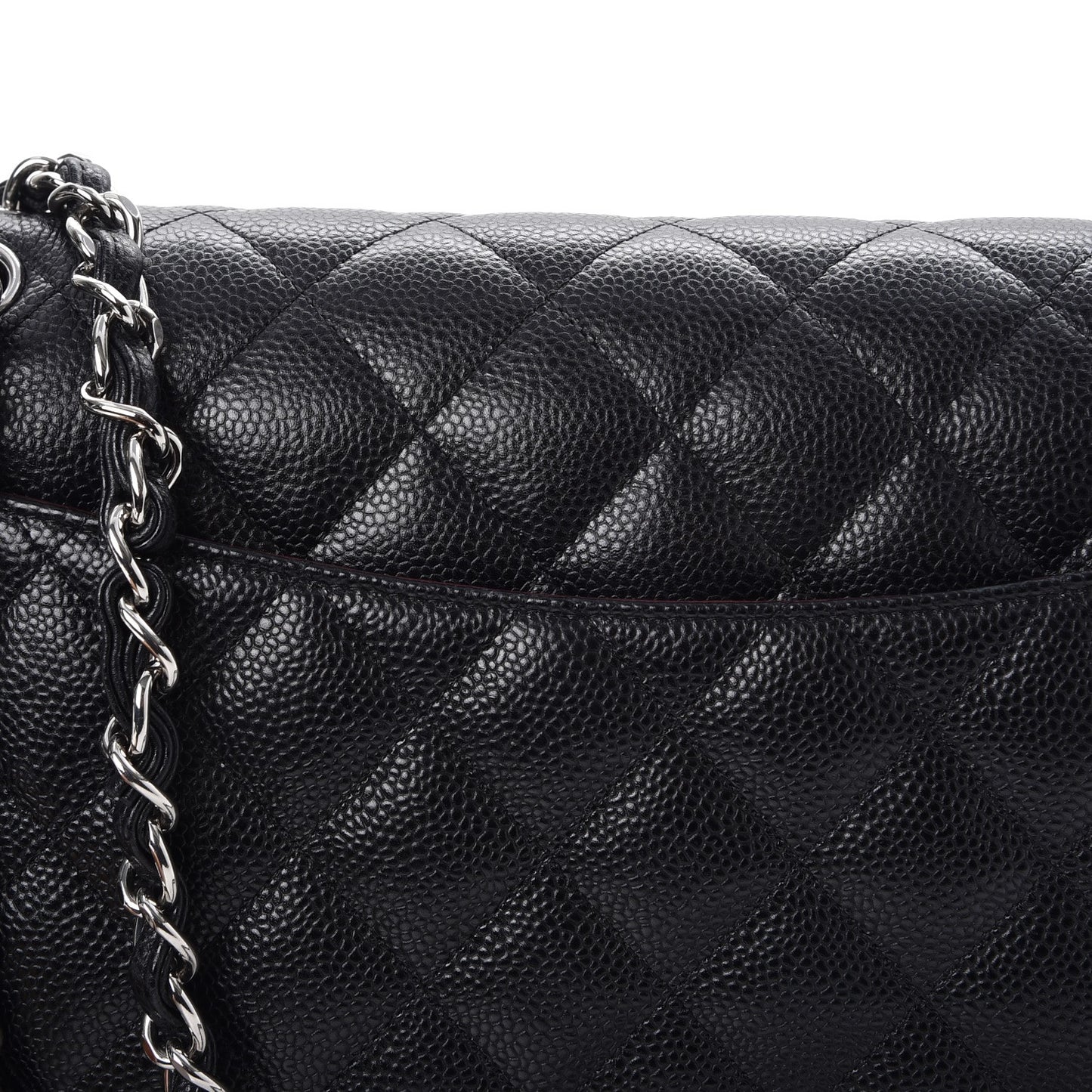 Caviar Quilted Jumbo Double Flap Black