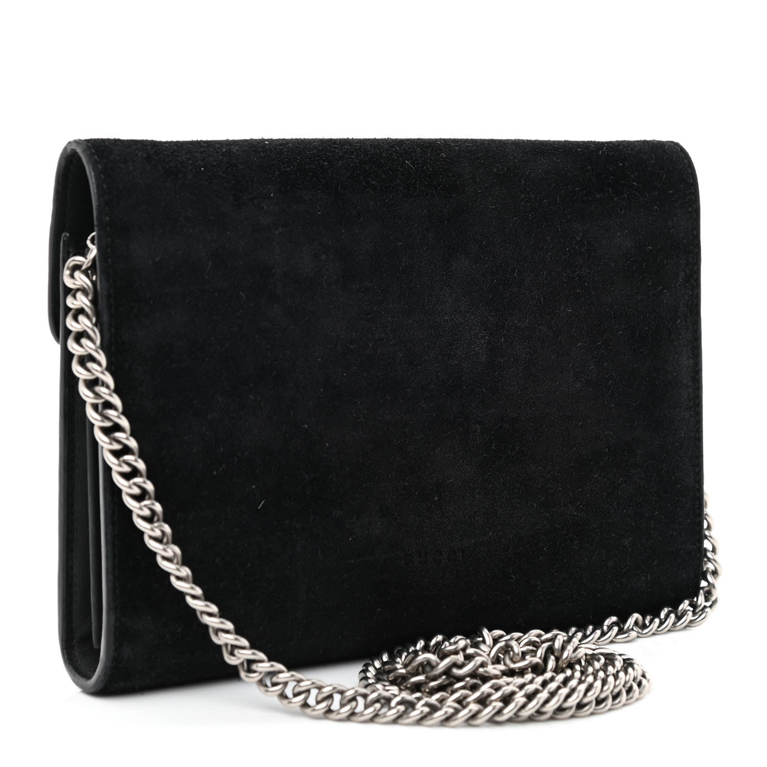 Gucci Suede Mini Dionysus Chain Wallet Black 3 of 10