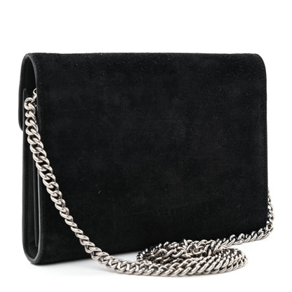 Gucci Suede Mini Dionysus Chain Wallet Black 3 of 10