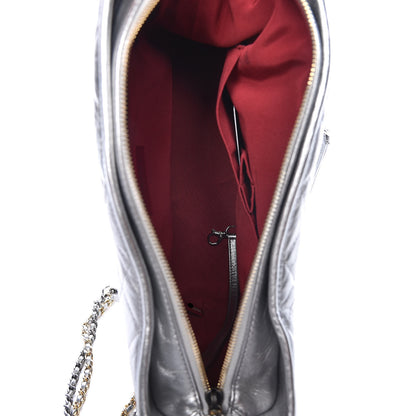 Chanel Metallic Lambskin Calfskin Quilted Medium Gabrielle Hobo Silver 8 of 11