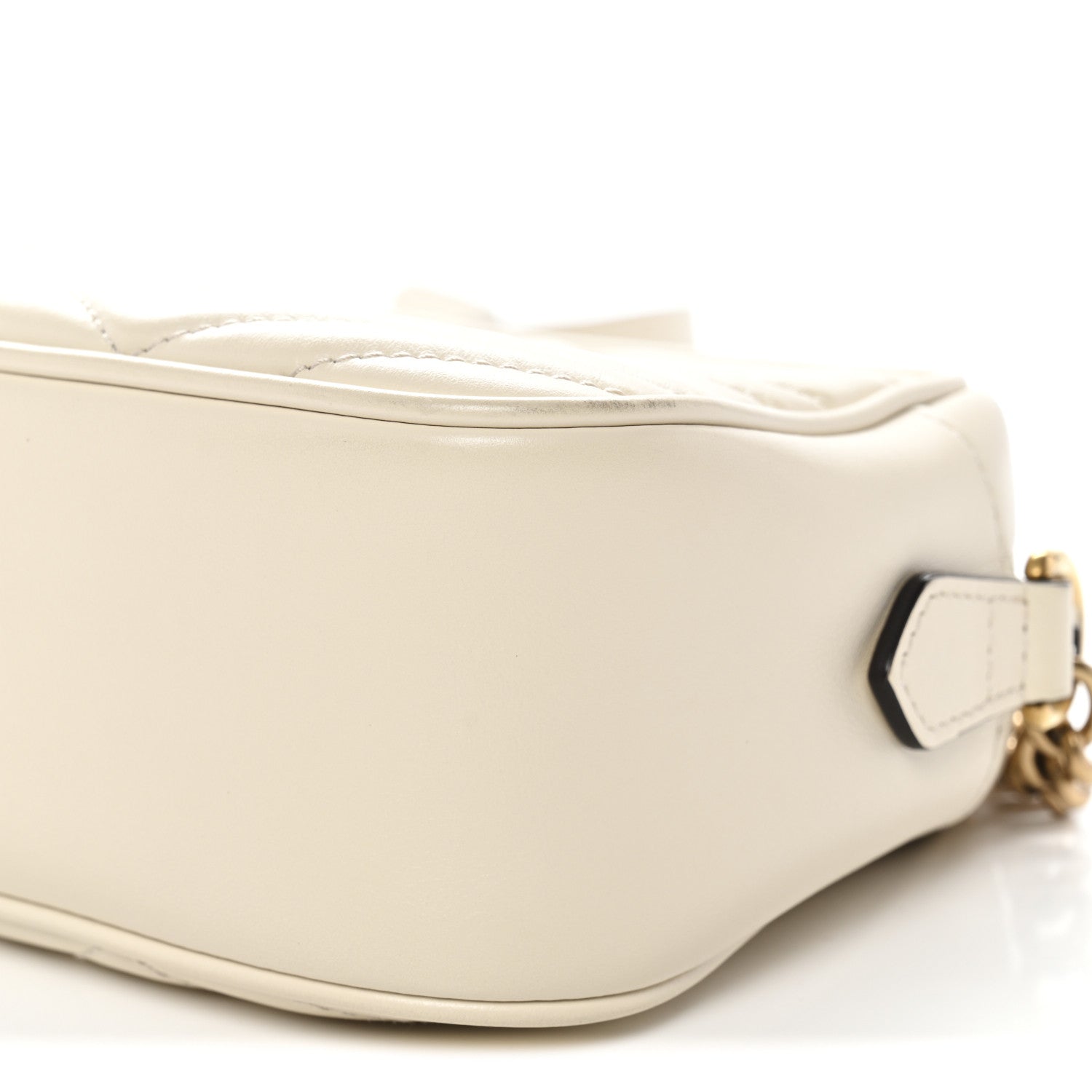 Gucci Calfskin Matelasse Small GG Marmont Chain Shoulder Bag White 9 of 11