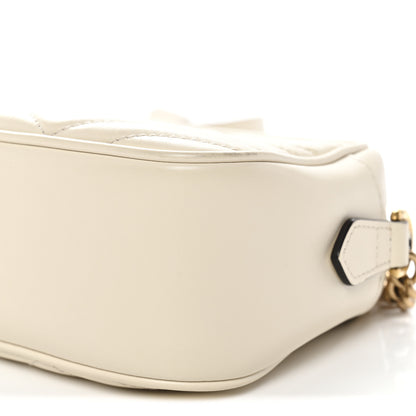 Gucci Calfskin Matelasse Small GG Marmont Chain Shoulder Bag White 9 of 11