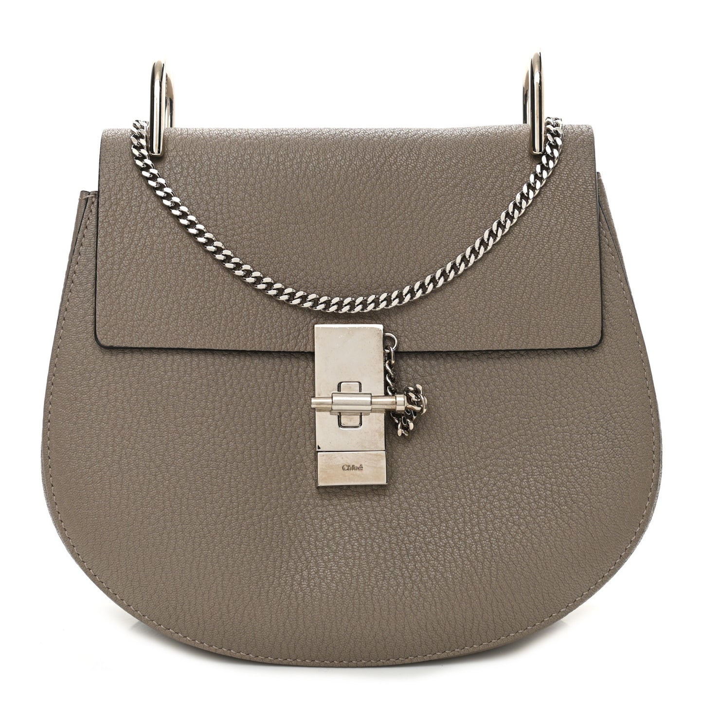 Grained Lambskin Drew Shoulder Bag Motty Grey