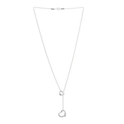 Tiffany Sterling Silver Elsa Peretti Open Heart Lariat Necklace 3 of 6