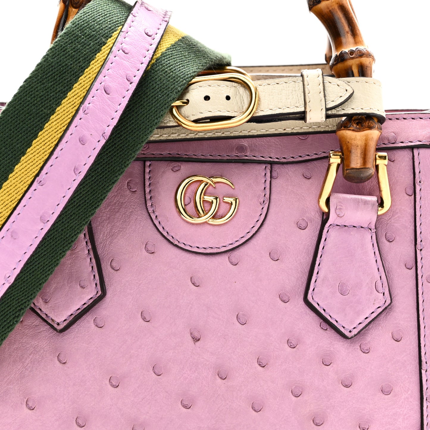 Ostrich Web Mini Diana Tote Bag Purple