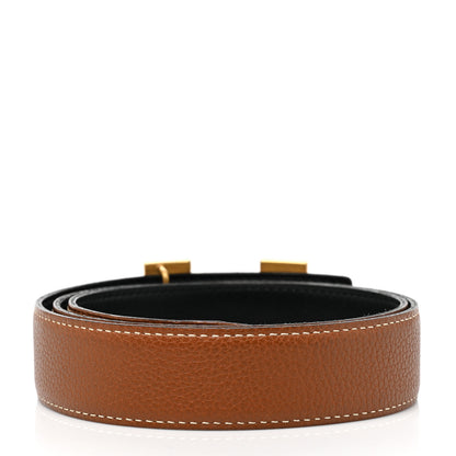Hermes Box Togo 32mm H Belt 85 Black Gold 2 of 4