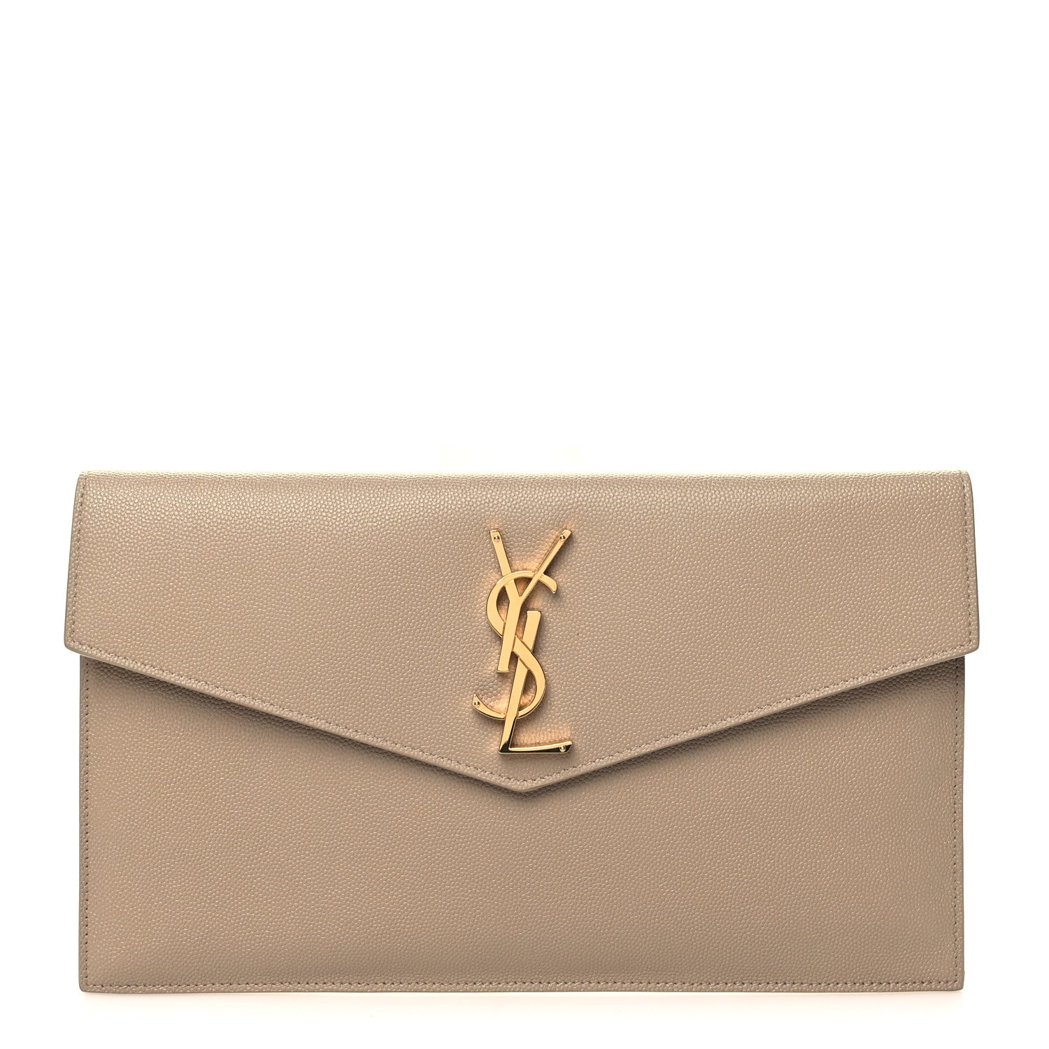 Saint Laurent Grain De Poudre Uptown Pouch Dark Beige 1 of 10