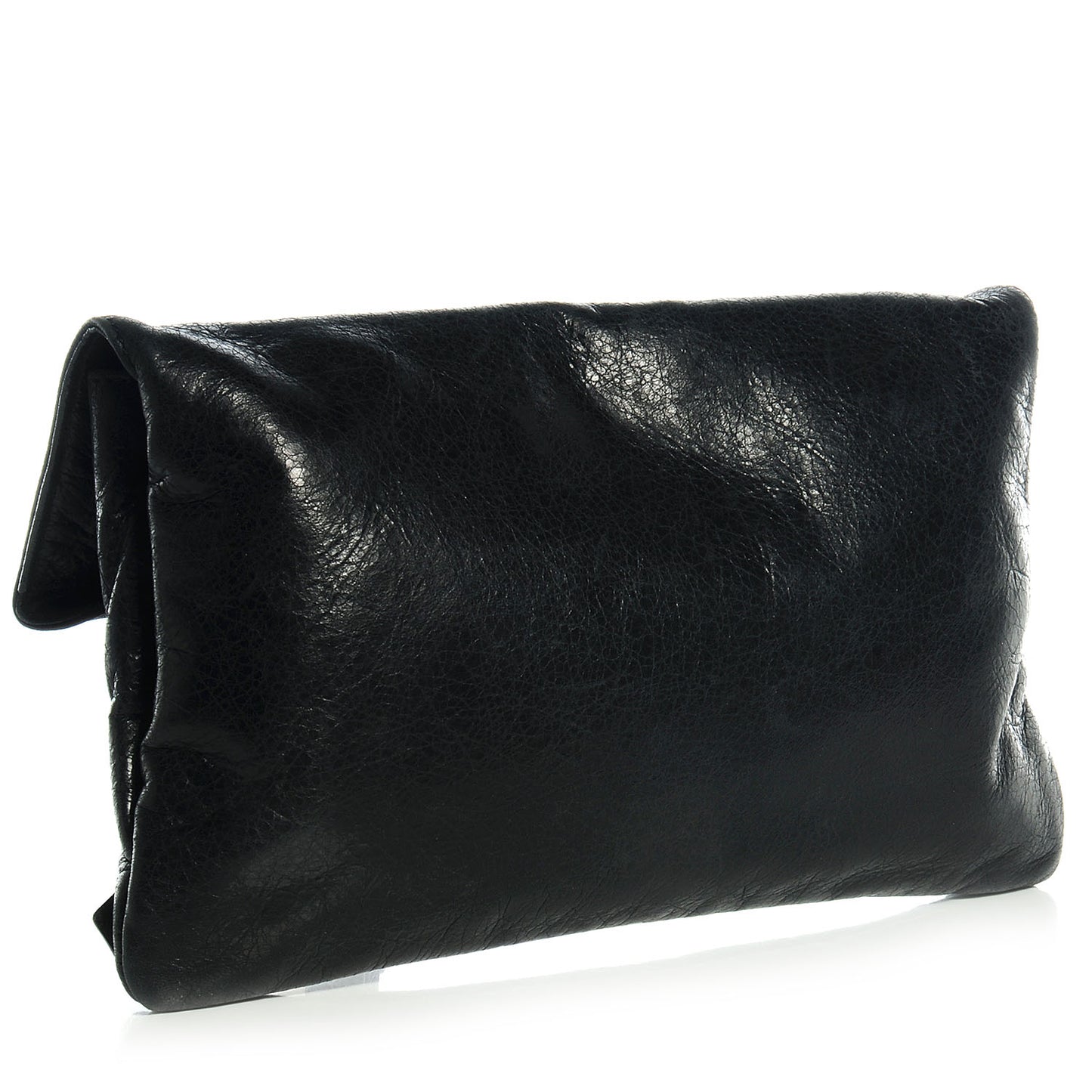 Agneau Giant 21 Silver Hardware Envelope Clutch Black