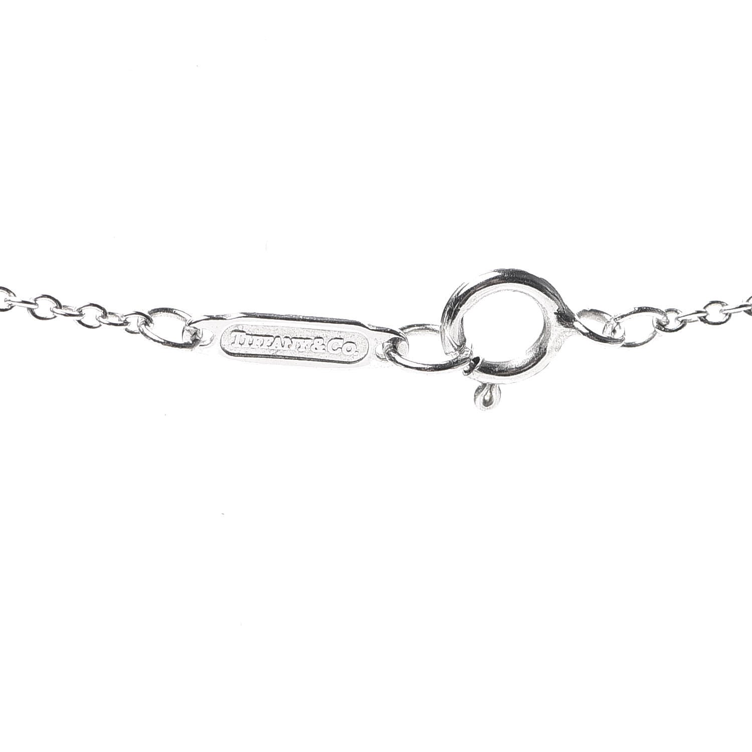 Tiffany 18K White Gold Atlas Bar Pendant Necklace 5 of 6