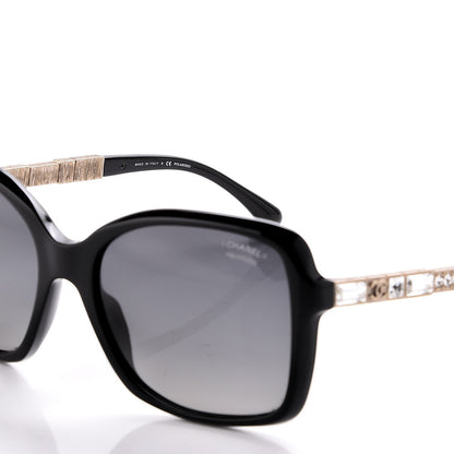 Chanel Crystal Baguette Polarized Square Sunglasses 5308-B Black 5 of 18
