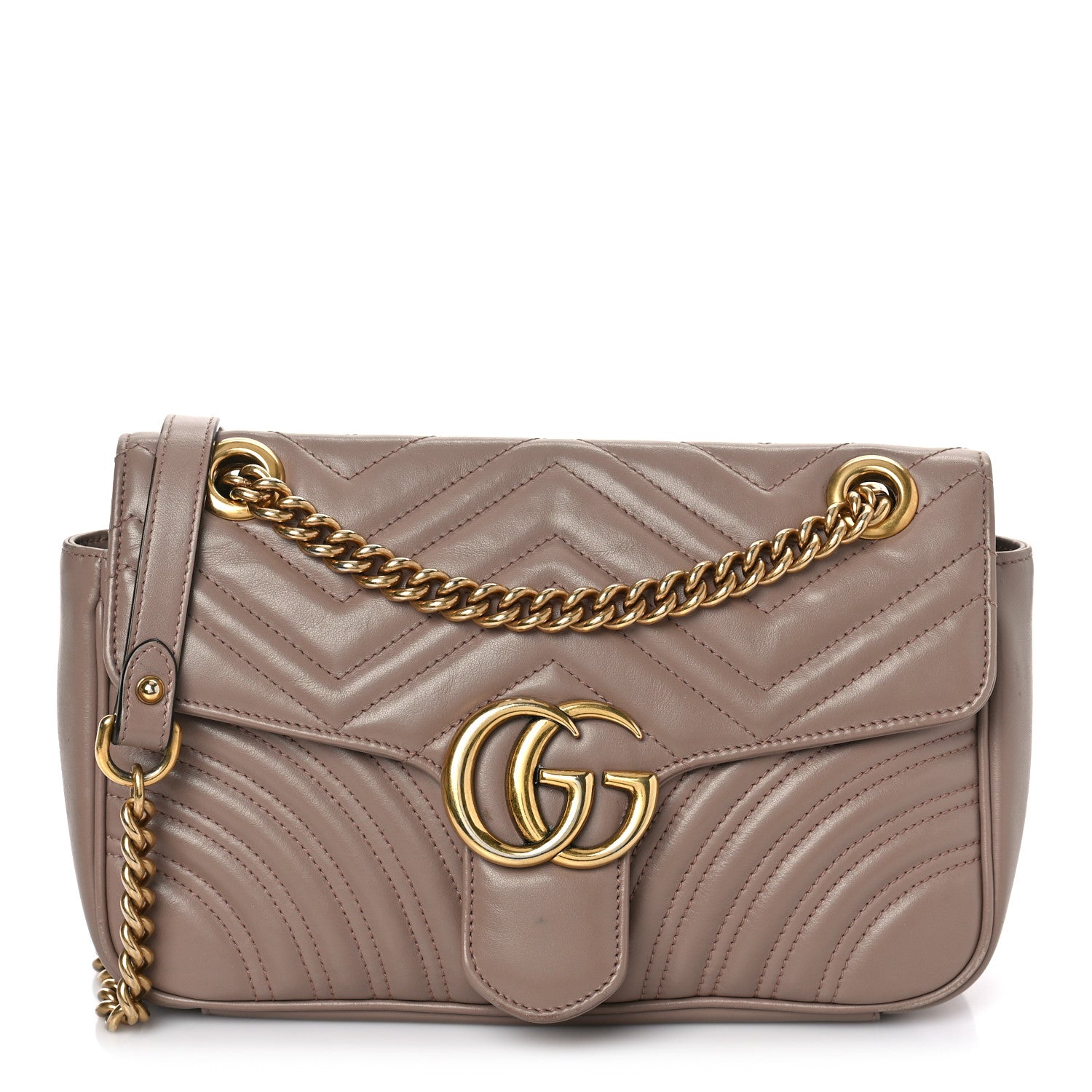 Gucci Calfskin Matelasse Small GG Marmont Shoulder Bag Porcelain Rose 1 of 9