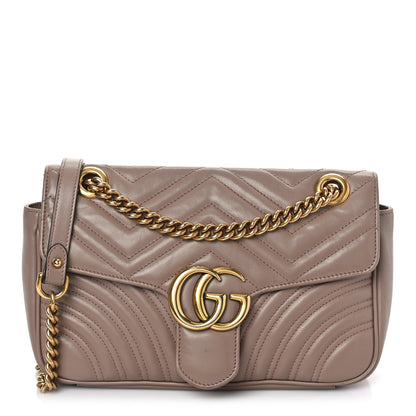 Gucci Calfskin Matelasse Small GG Marmont Shoulder Bag Porcelain Rose 1 of 9