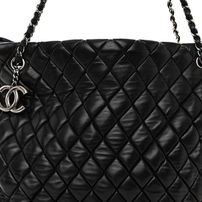 Chanel Lambskin Quilted Medium New Bubble North South Tote Black 8 of 11