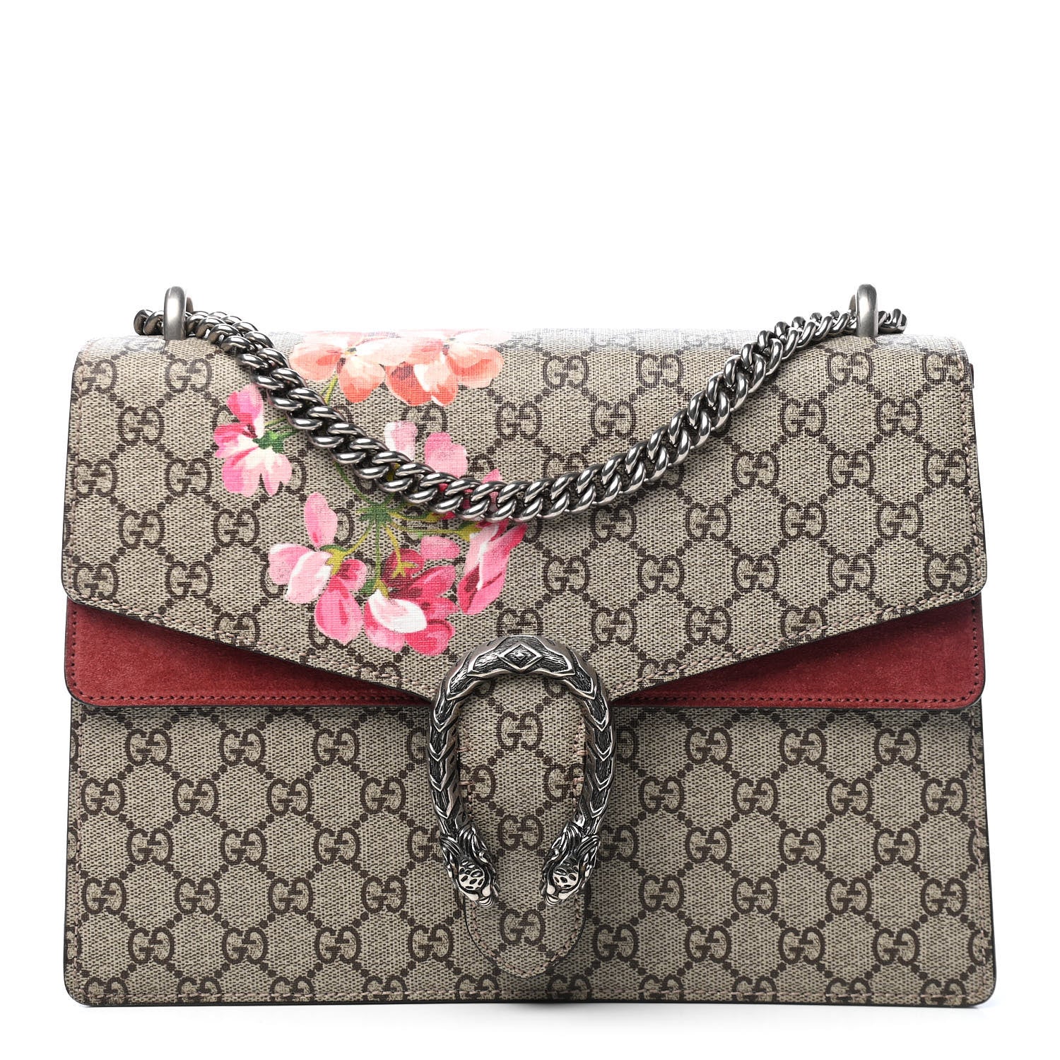 Gucci GG Supreme Monogram Blooms Medium Dionysus Shoulder Bag Beige Multicolor Dry Rose 1 of 11