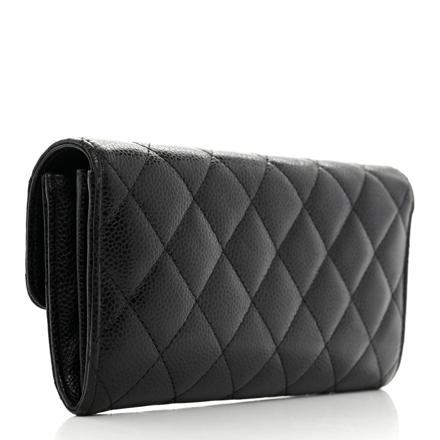 Chanel Caviar Quilted Large Gusset Flap Wallet Black 7 of 14