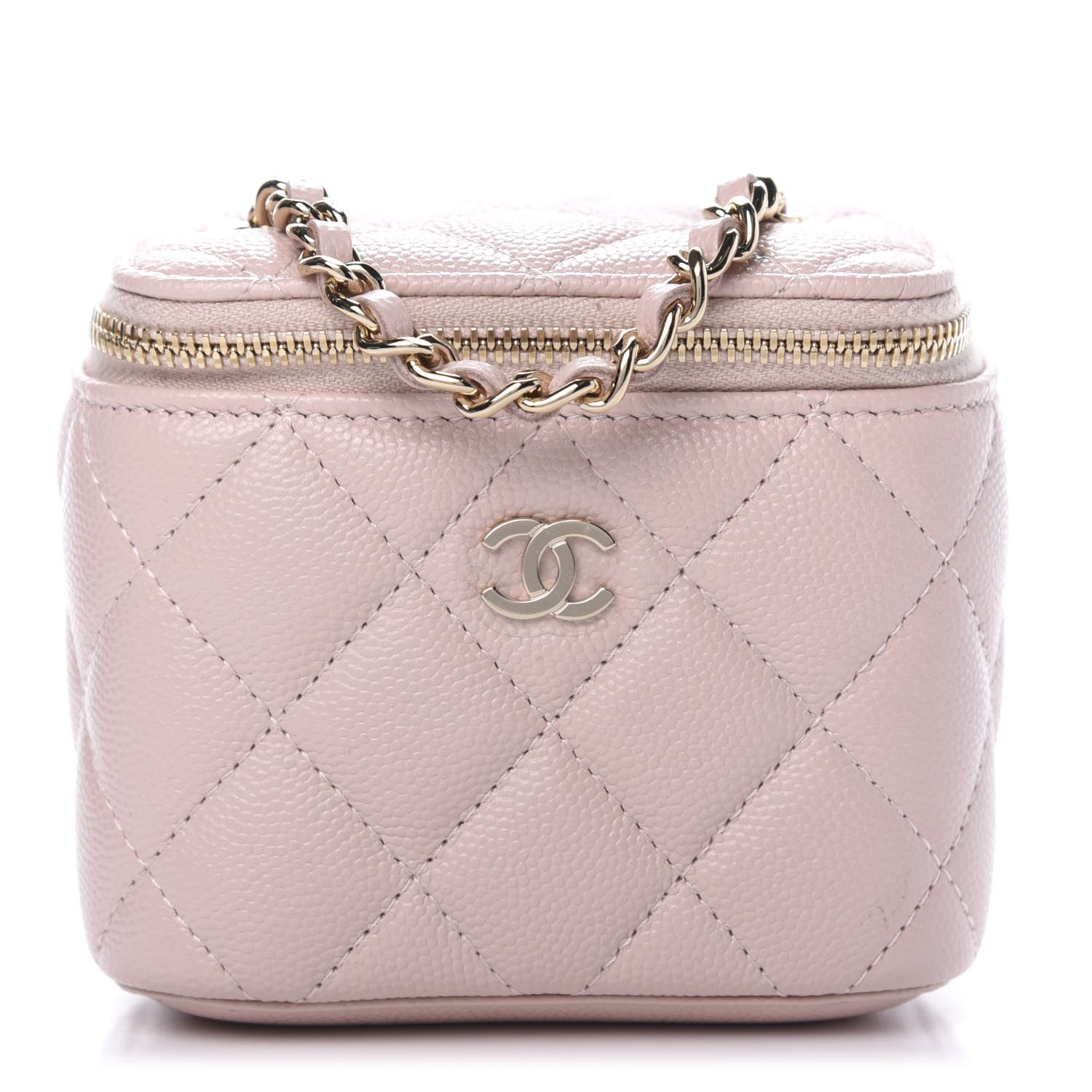 Chanel Caviar Quilted Mini Vanity Case With Chain Light Pink 1 of 11