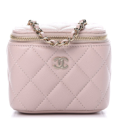 Chanel Caviar Quilted Mini Vanity Case With Chain Light Pink 1 of 11