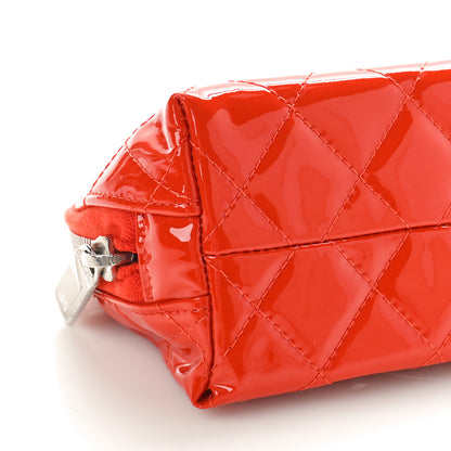 Chanel Patent Quilted Brilliant Cosmetic Case Red 8 of 9