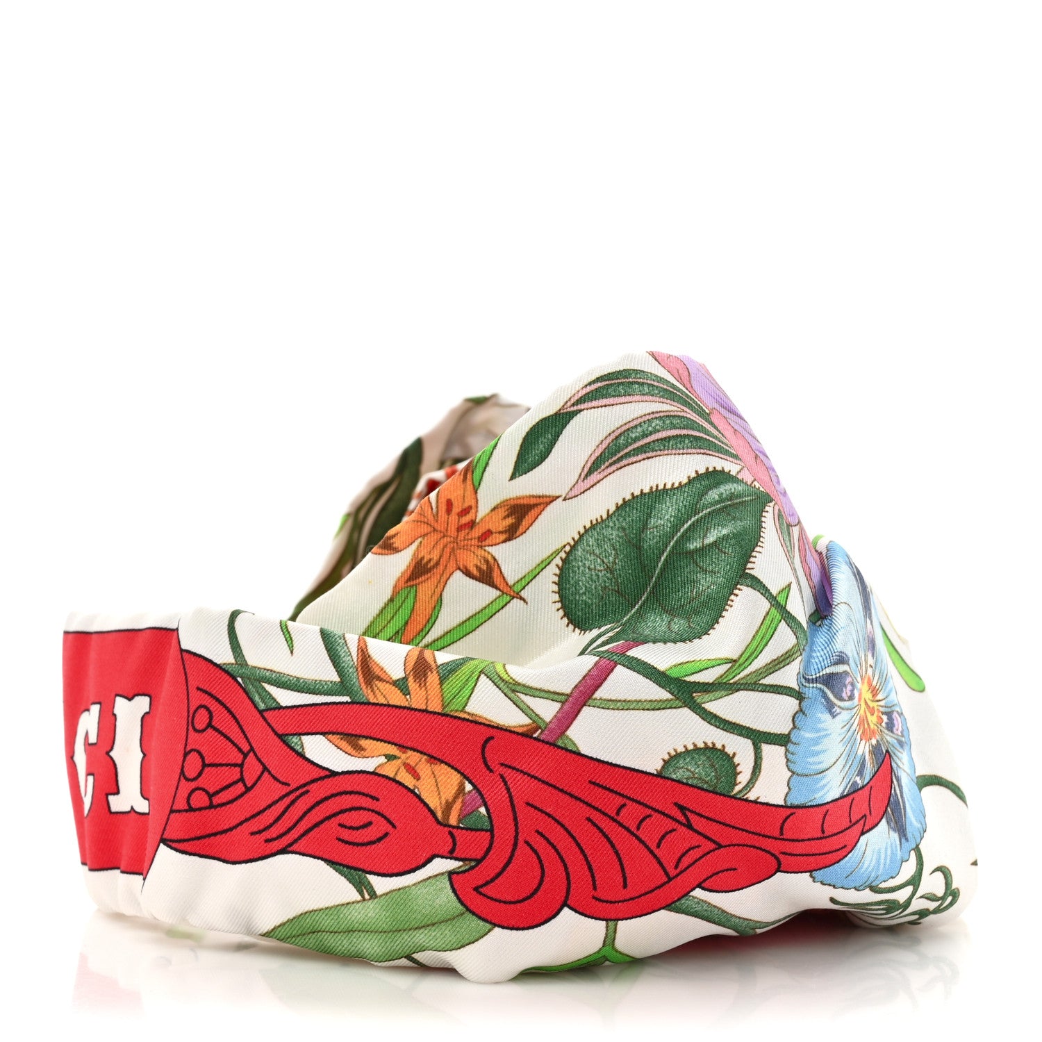 Gucci Silk Floral Headband S White Multicolor 4 of 9