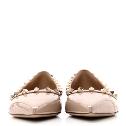 Valentino Garavani Patent Rockstud Ballerina Flats 38 Poudre 2 of 8
