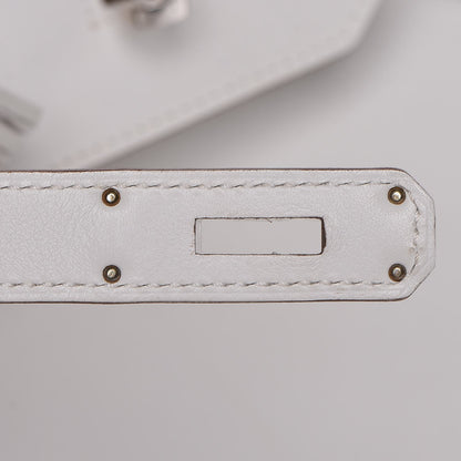 Hermes Swift Ghillies Birkin 35 White Gris Perle 25 of 34