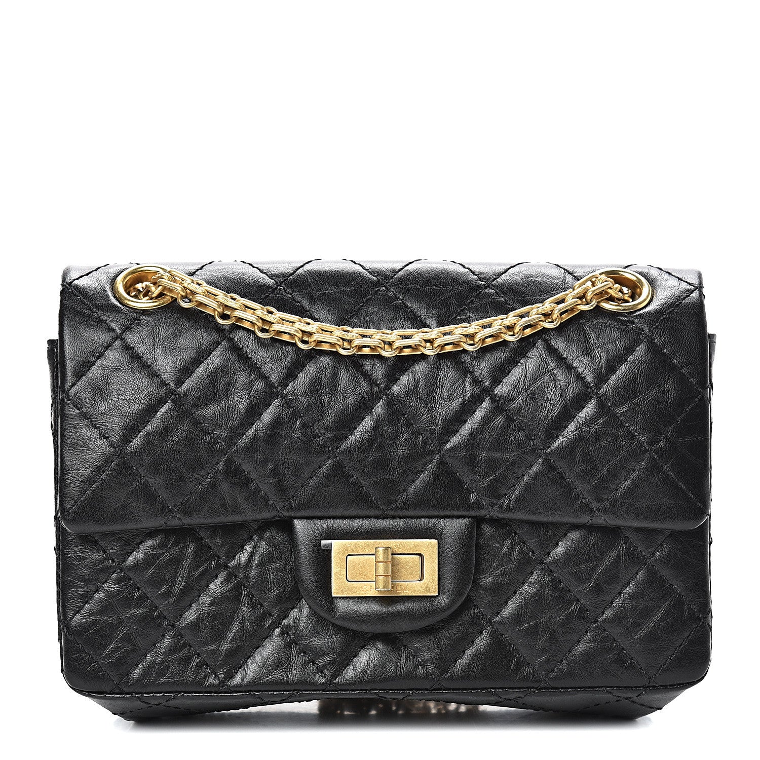 Chanel Aged Calfskin Quilted 2.55 Reissue Mini Flap Black 1 of 11