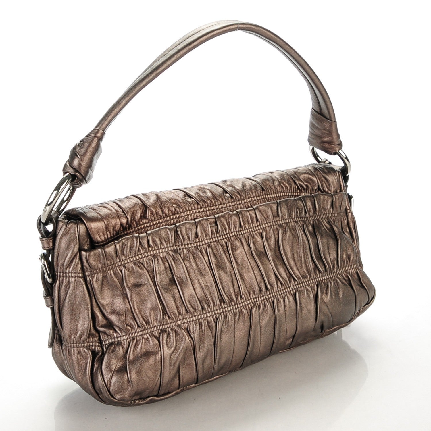 Prada Nappa Gaufre Mordore Shoulder Bag Graphite 3 of 7