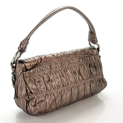 Prada Nappa Gaufre Mordore Shoulder Bag Graphite 3 of 7
