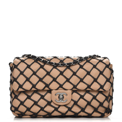 Chanel Lambskin Jumbo Canebiers Net Flap Biege 1 of 10