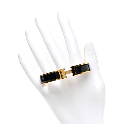 Hermes Enamel Narrow Clic Clac H Bracelet GM Black 2 of 5