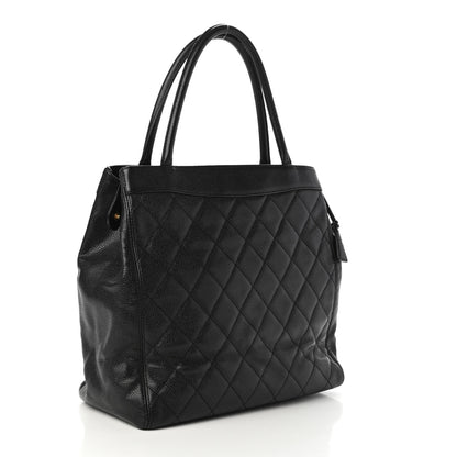 Chanel Caviar Quilted CC Shopping Tote Black 3 of 10
