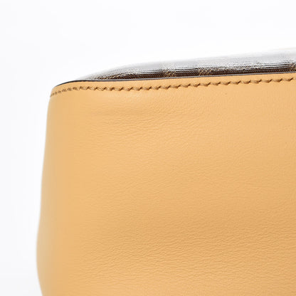 Fendi Vitello Grace Glazed Fabric FF 1974 Double F Shoulder Bag Alchemy Mogano Panna 10 of 10