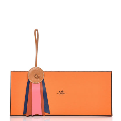 Hermes Vache Hunter Milo Lambskin Paddock Flot Bag Charm Rose Azalee Coraline Bleu de Malte 6 of 6