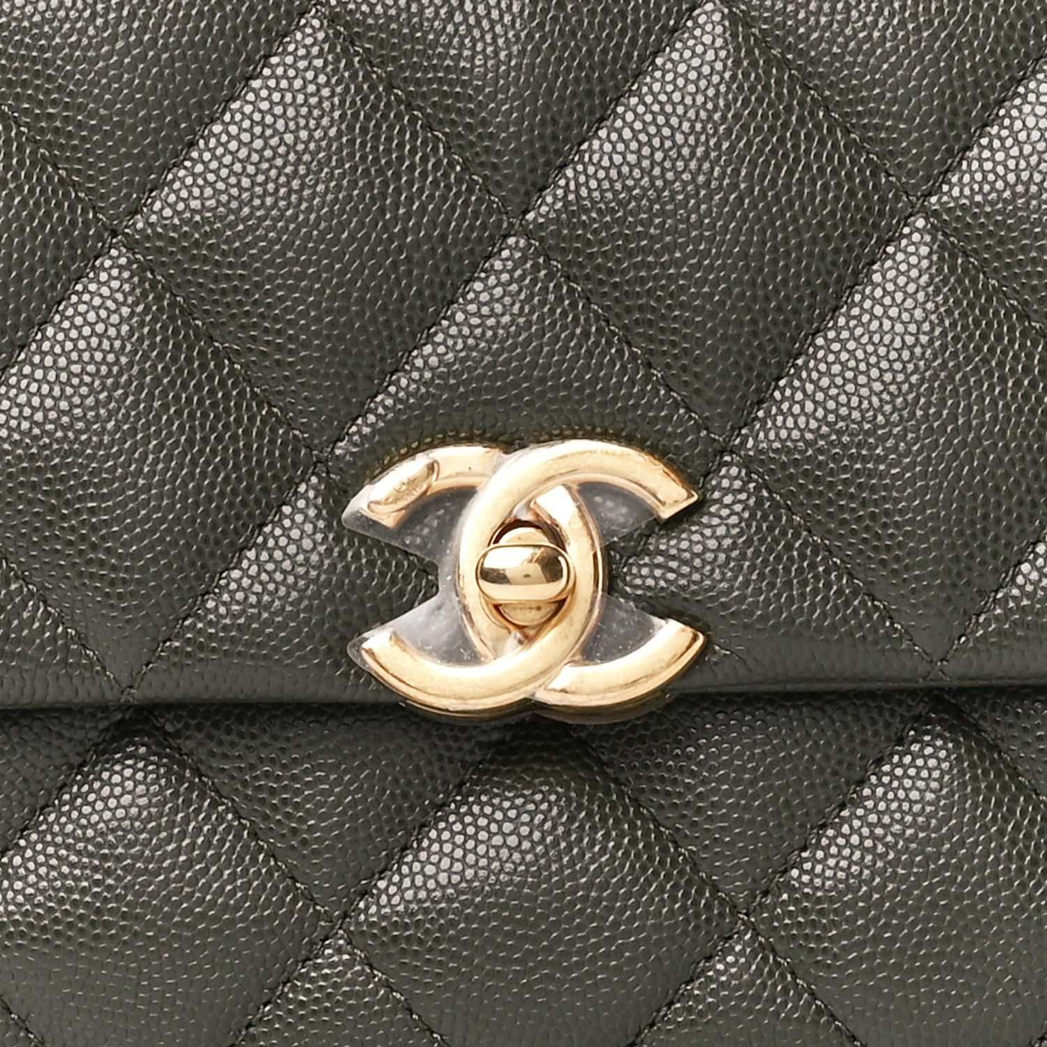 Chanel Caviar Quilted Mini Coco First Flap Khaki 8 of 10