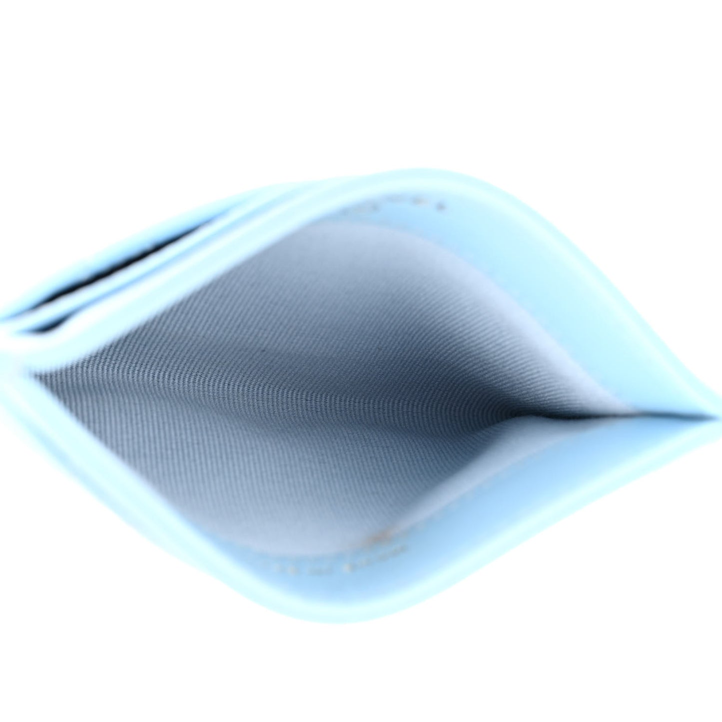 Caviar Quilted Card Holder Light Blue