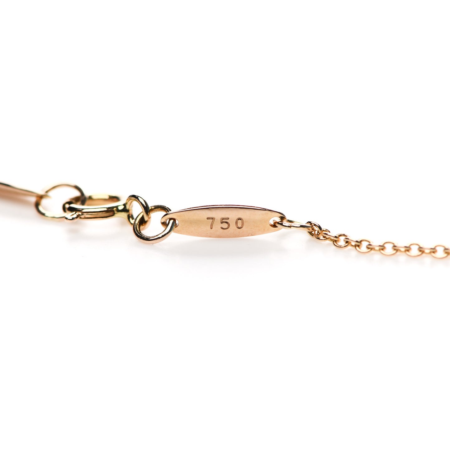 18K Rose Gold Diamond .03ct Elsa Peretti Diamonds by the Yard Pendant Necklace