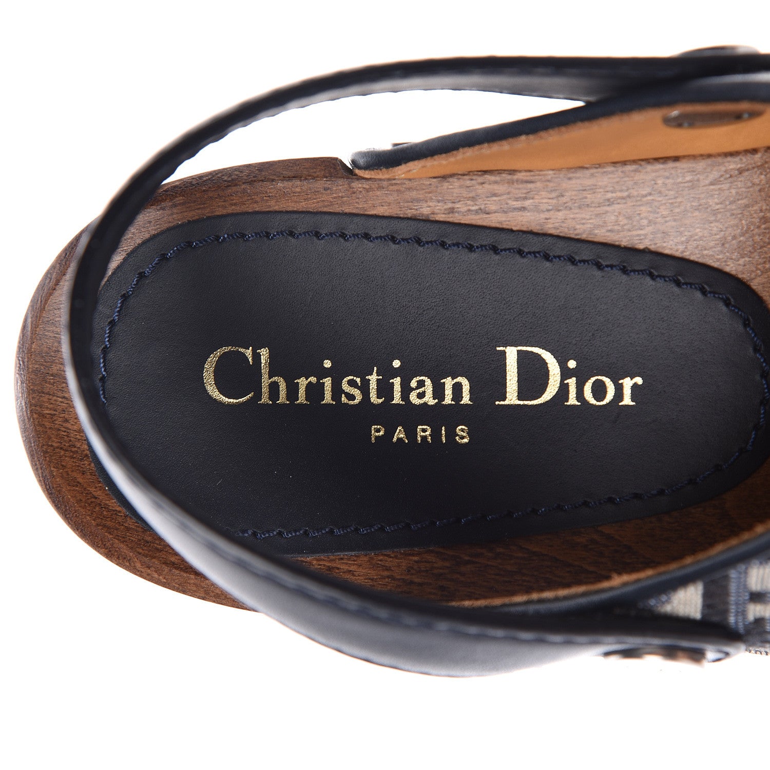 Christian Dior Canvas Oblique Diorquake 20mm Slingback Clogs 35.5 Deep Blue 8 of 10