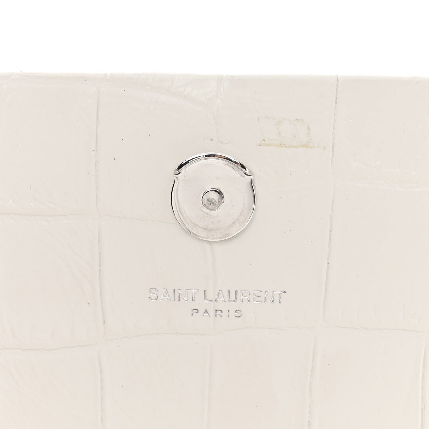 Saint Laurent Calfskin Crocodile Embossed Medium Classic Monogram Kate Tassel Satchel Crema Soft 6 of 13