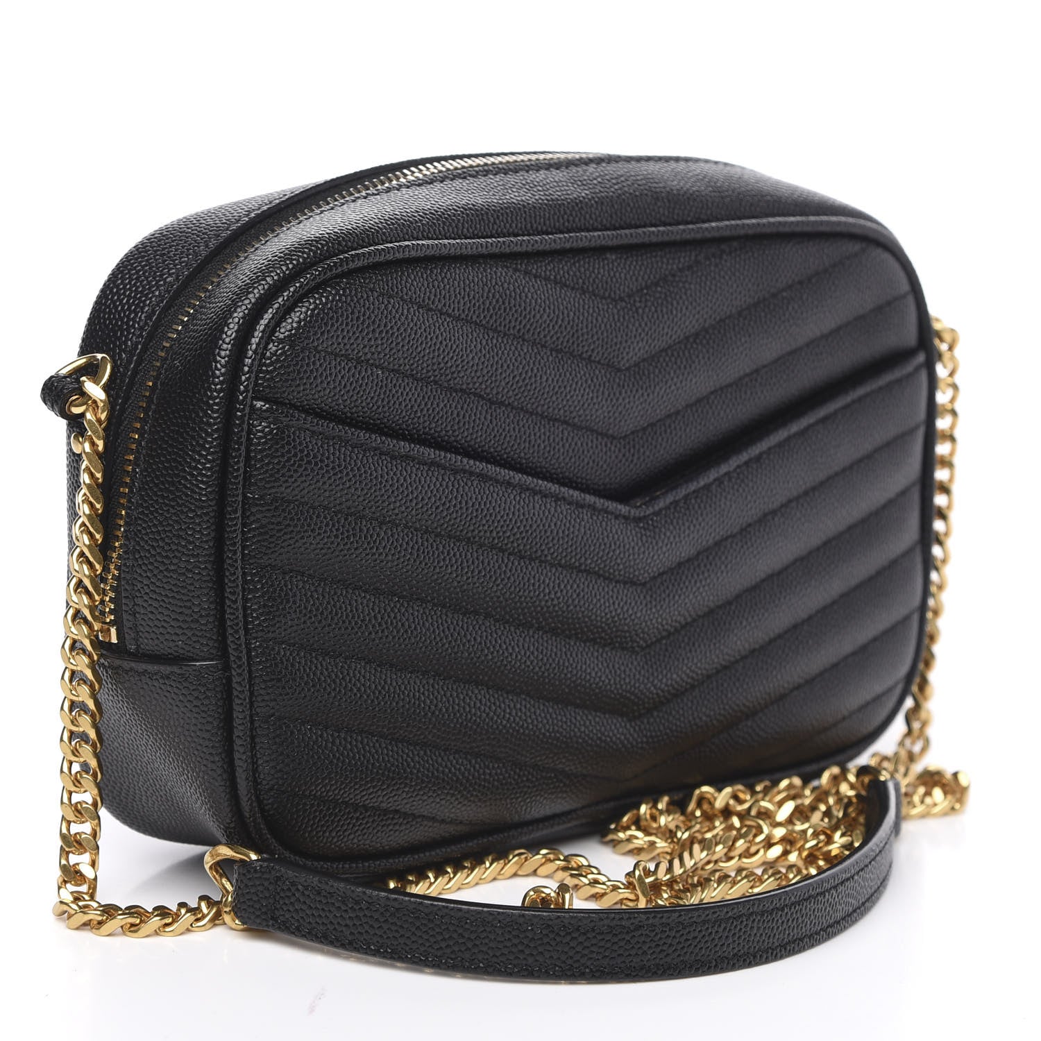 Saint Laurent Grain De Poudre Matelasse Monogram Mini Lou Camera Bag Black 3 of 10