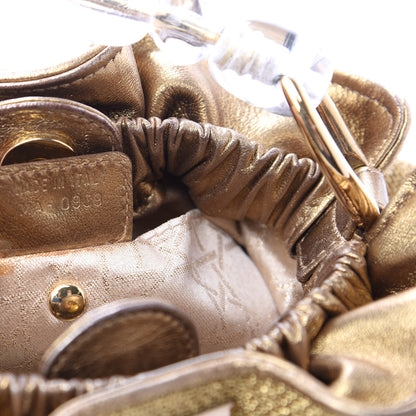 Christian Dior Metallic Canvas Maris Pearl Beaded Mini Tote Gold 9 of 11