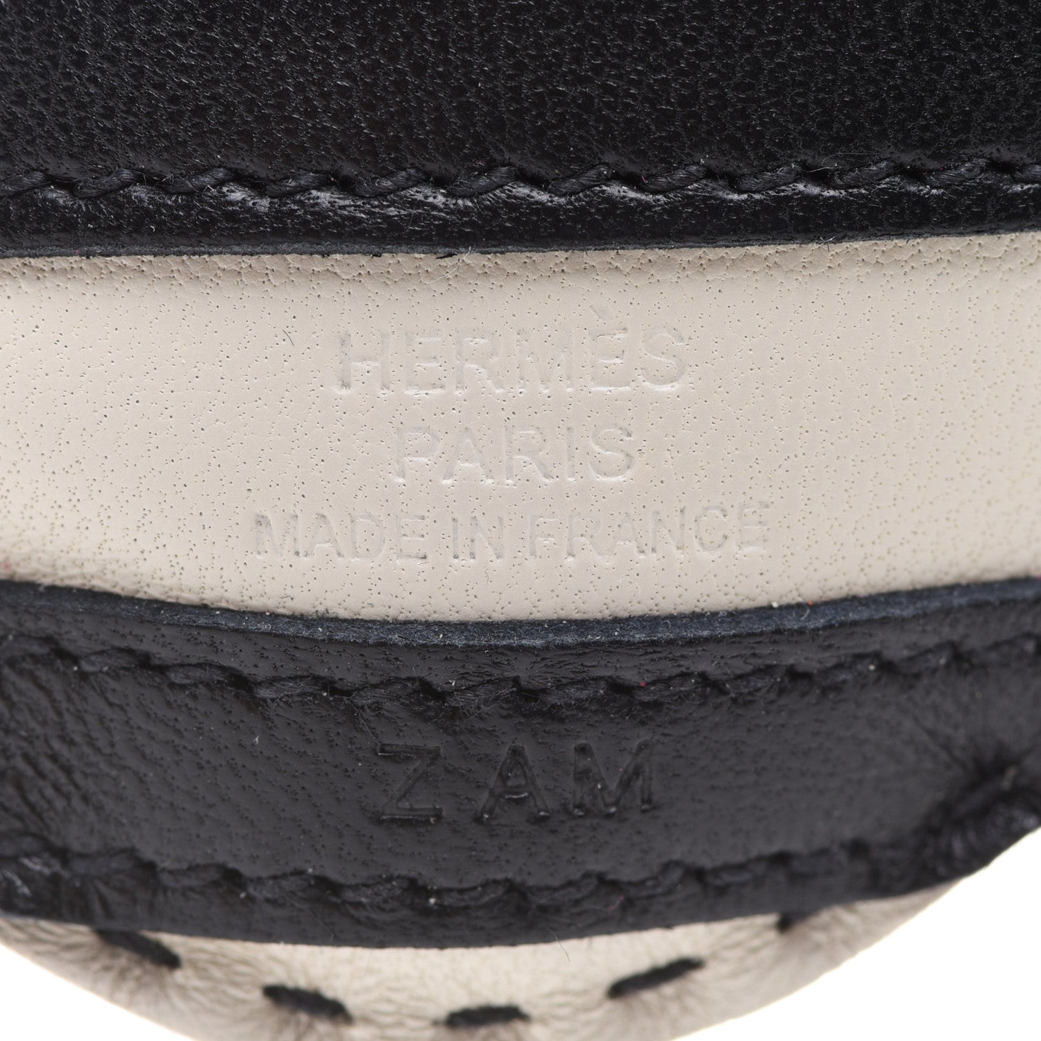 Hermes Milo Lambskin Geegee Savannah Bag Charm Craie Black Rose Mexico 3 of 4